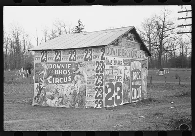 [Untitled photo, possibly related to: [Posters covering a building…, 1936