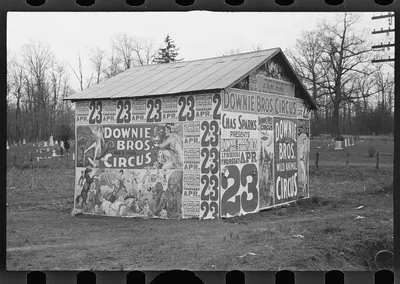 [Untitled photo, possibly related to: [Posters covering a building…, 1936