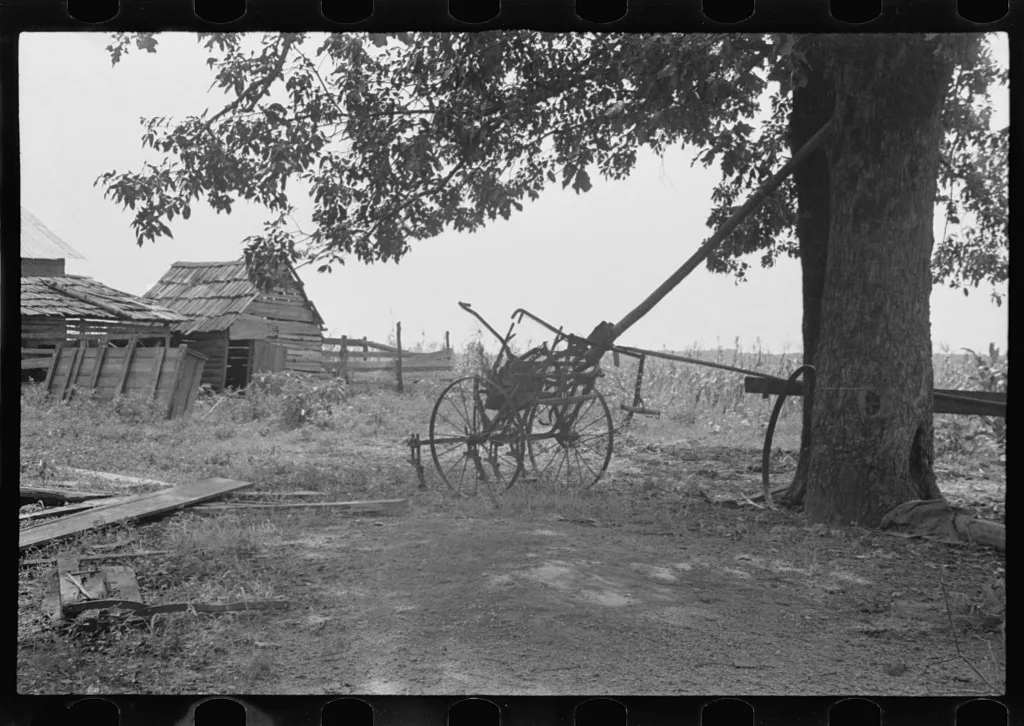 A sharecropper's yard, Hale County, Alabama, 1936