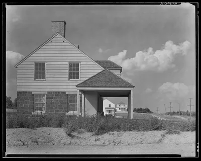 Photograph from 1935: Homes. Arthurdale project. Reedsville, West…