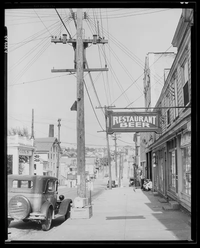 View of main street. Mount Pleasant, Pennsylvania. Westmoreland County, 1935